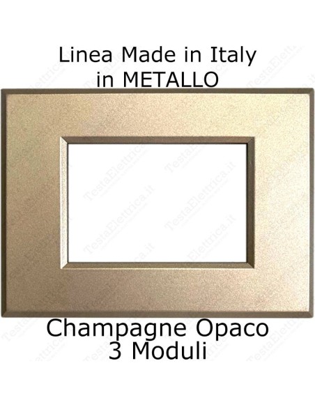 placca champagne cal in metallo compatibile plana made in italy