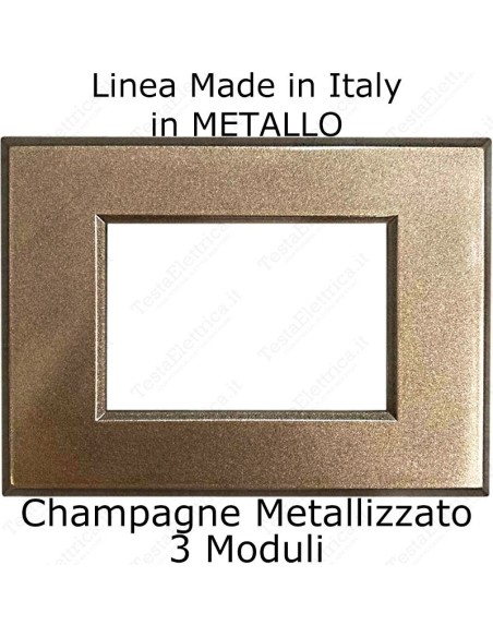 placca champagne metallizzato cal in metallo compatibile plana made in italy