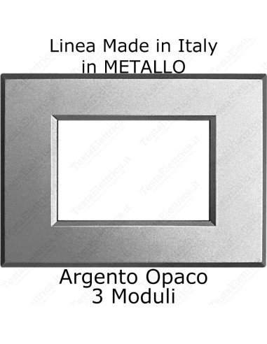 placca Argento Opaco cal in metallo compatibile plana made in italy