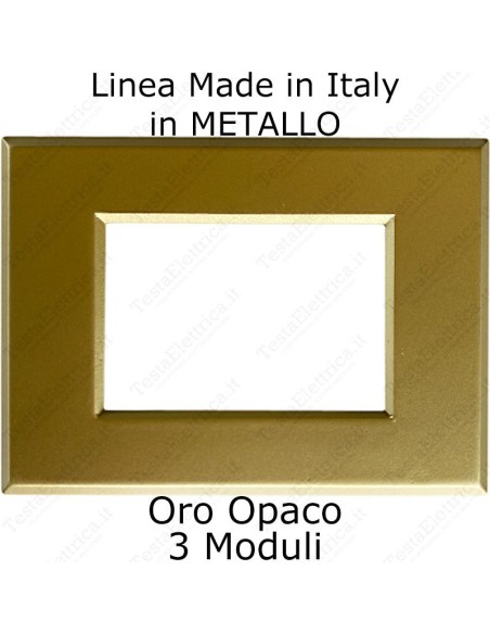 placca Oro Opaco cal in metallo compatibile plana made in italy