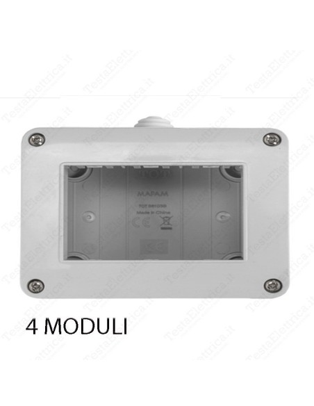 Scatola portafrutti 4 posti compatibile Vimar Plana