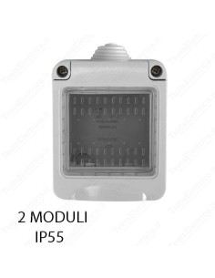 Calotta scatola cassetta portafrutti 2 posti IP55  compatibile Vimar Plana SD6202B