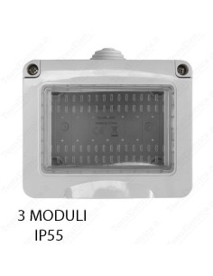 Scatola portafrutti 3 posti IP55 compatibile Vimar Plana