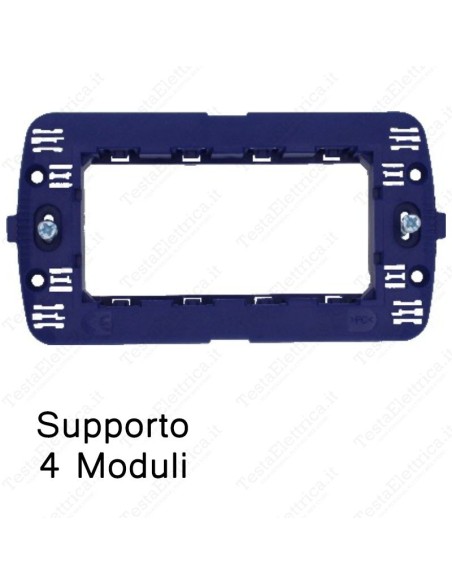 Supporto 4 posti compatibile con serie Bticino Living International e LivingLight