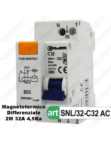 Interruttore Magnetotermico Differenziale  c32