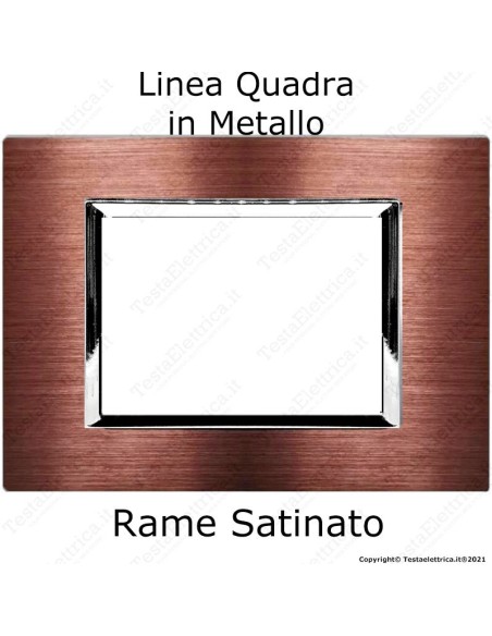 Placca rame in metallo compatibile bticino living light