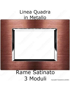 Placca rame in metallo compatibile bticino living light 2