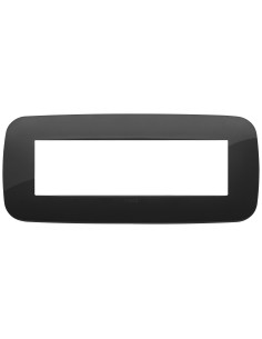 placca round  nera 6 posti vimar arke