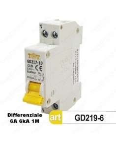 Interruttore Magnetotermico 1M 6a 220V tot electric