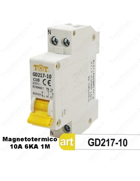 Interruttore Magnetotermico 1M 10A 220V Tot Electric