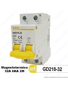Interruttore Magnetotermico 2M 32A  220V Tot Electric