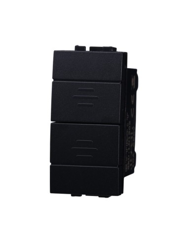 doppio interruttore interbloccato compatibile living light nero