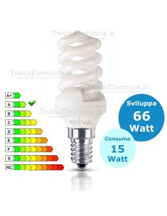 Lampada al Neon 15 Watt E14  Spirale Wiva