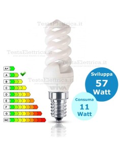 Lampada al Neon 11 Watt E14  MiniSpirale Wiva