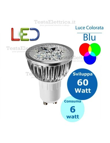Lampada led Colorata GU10 220V 6W MR16 Dgk