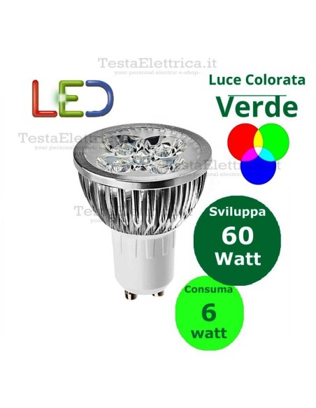 Lampada led Colorata GU10 220V 6W MR16 Dgk