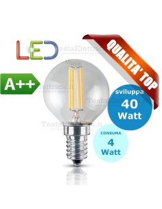 Lampadina a Wireled  pallina 4 Watt E14 trasparente Fsl