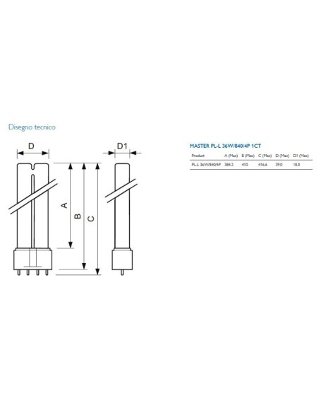 Lampada al Neon PL-L 36W 4P Master Philips