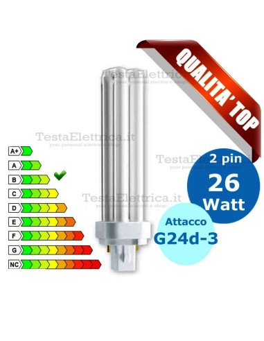 Lampada al Neon 26 Watt 2 pin  Attacco G24d-3 FL D Wiva