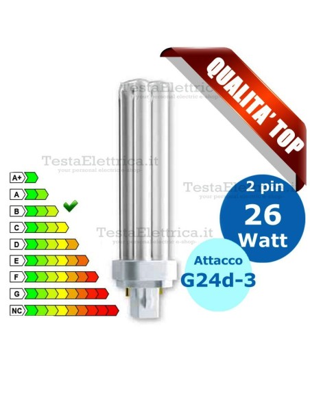 Lampada al Neon 26 Watt 2 pin  Attacco G24d-3 FL D Wiva