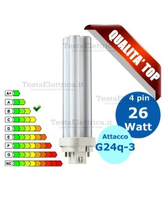 Lampada al Neon 26 Watt 4 pin  Attacco G24q-3 FL D Wiva