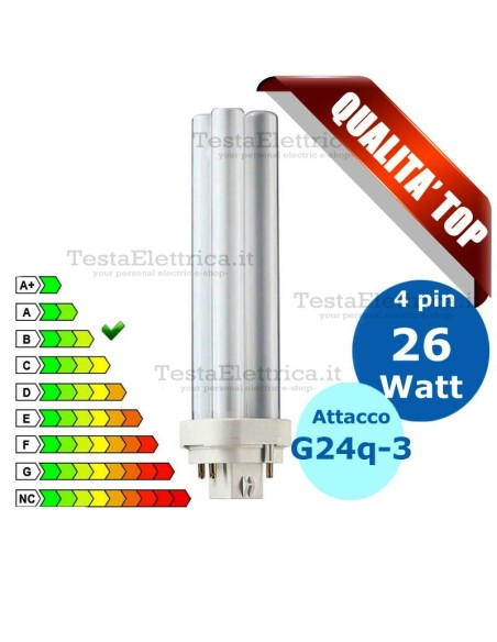Lampada al Neon 26 Watt 4 pin  Attacco G24q-3 FL D Wiva