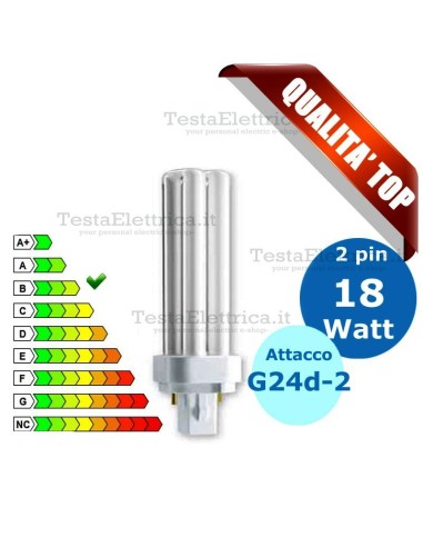 Lampada al Neon 18 Watt 2 pin  Attacco G24d-2 FL D Wiva