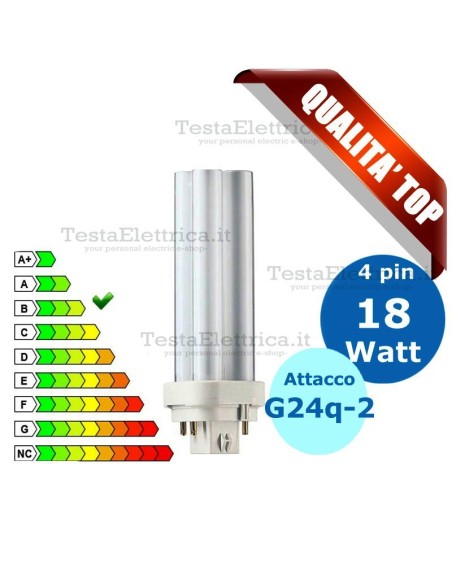 Lampada al Neon 18 Watt 4 pin  Attacco G24q-2 FL D Wiva