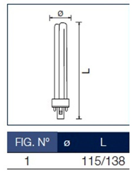 Lampada al Neon 13 Watt 2 pin  Attacco G24d-1 FL D Wiva