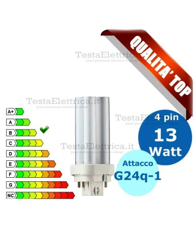 Lampada al Neon 13 Watt 4 pin  Attacco G24q-1 FL D Wiva