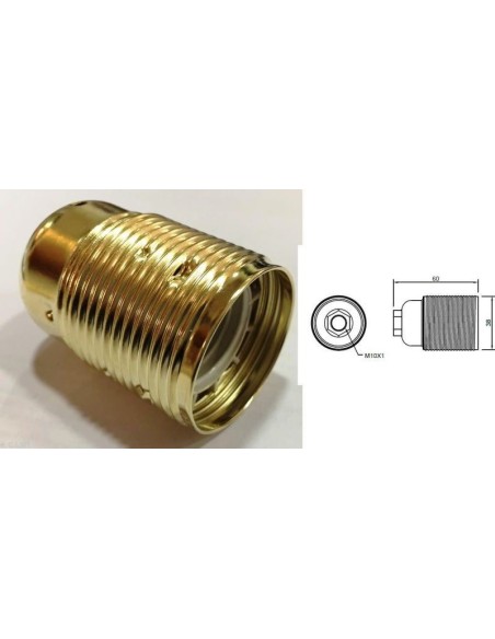 Portalampada E27 ottone filettato