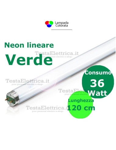 Tubo a neon colorato Verde 120 cm 36 watt T8 Standard 
