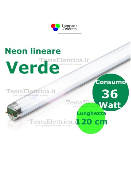 Tubo a neon colorato Verde 120 cm 36 watt T8 Standard 