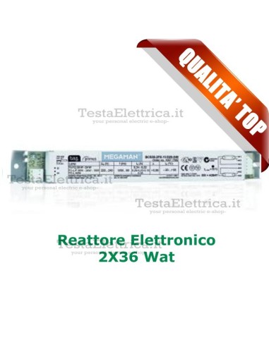 Reattore elettronico 2X36 watt  per fluorescenti Megaman