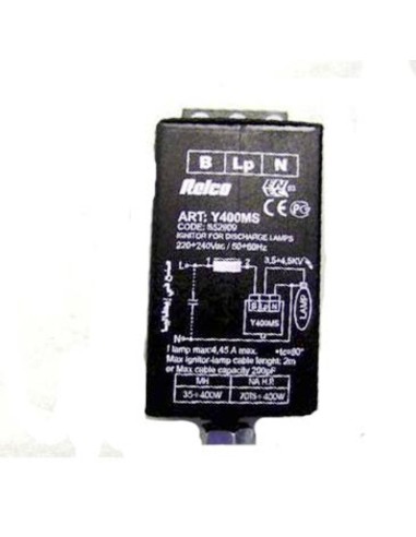 Accenditore elettronico per fari a lampade sodio alta pressione  e ioduri metallici Relco