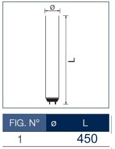 fluorescente 45 cm 15 watt cm T8 4000k 840 2