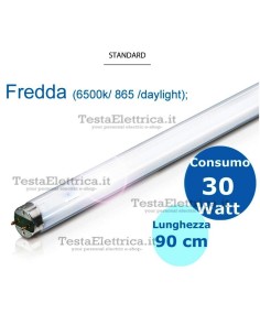 Tubo a neon 90 cm 30 watt cm T8 Standard Leuci