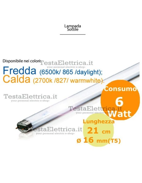 Neon T5 21 cm 6 watt 