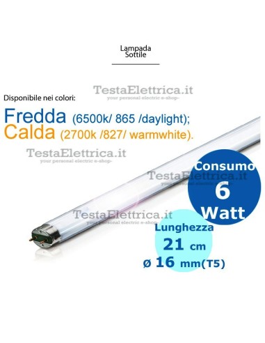 Neon T5 21 cm 6 watt 