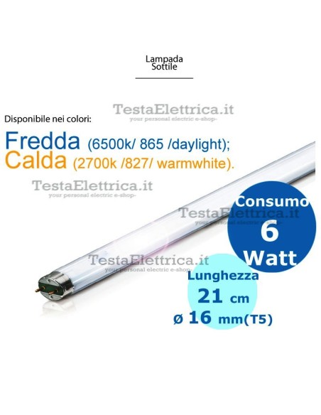 Neon T5 21 cm 6 watt 
