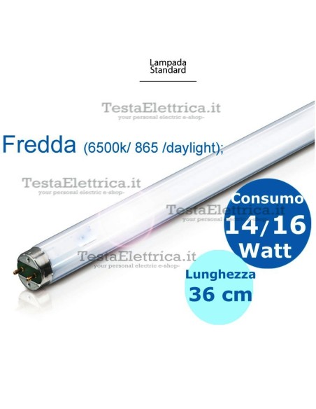 Tubo a neon 14/16 watt 36 cm  daylight  T8 TI Leuci