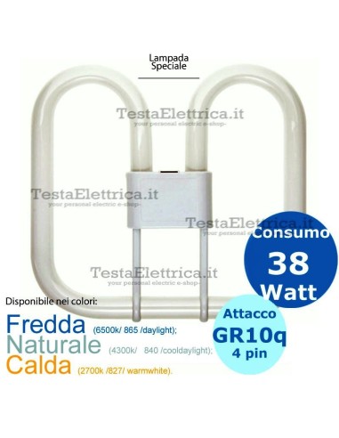 Lampada 2d 38w GR10q 4 pin Gemini