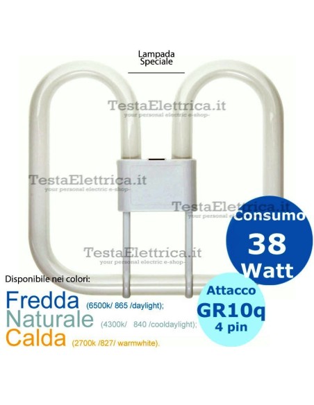 Lampada 2d 38w GR10q 4 pin Gemini