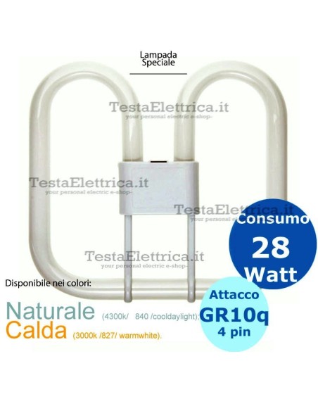 Lampada 2d 28w GR10q 4 pin Gemini W