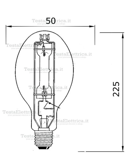 Lampada Miscelata Ellissoidale 250W E40 3500k Mix Beghelli