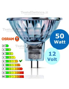 Faretto alogeno Dicroica 50W 12V GU5.3 MR16 decostar 51s Osram
