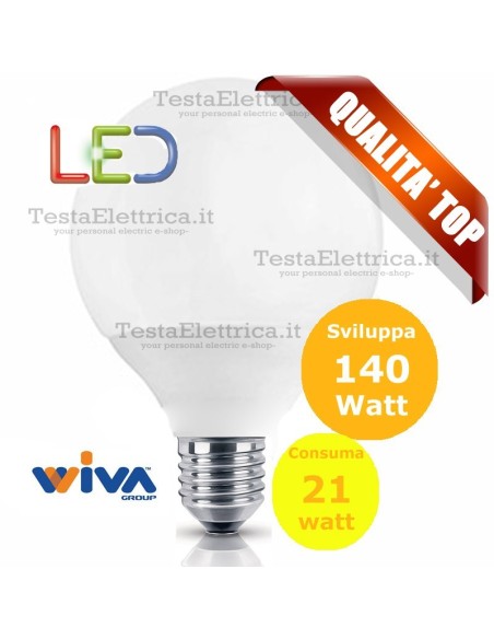 Lampadina a led Globo E27 21 Watt Pro Deco D120  Wiva