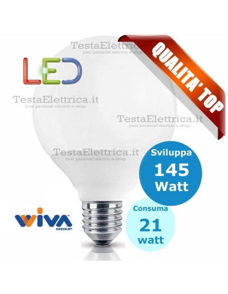 Lampadina a led Globo E27 21 Watt Pro Deco D120  Wiva