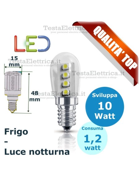 Lampada a led per frigoriferi 1,2 W E14 4000k Digilamp