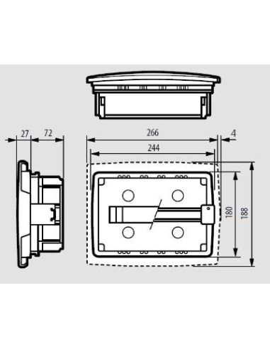 Centralino per cassette incasso 8 moduli din  E215P/8BN Bticino 